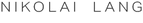 Nikolai Lang logo with a black background